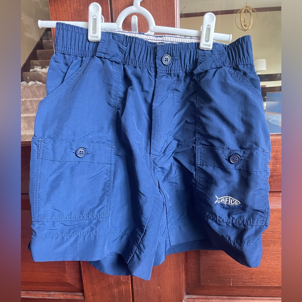 AFTCO Navy Cargo Shorts with Button Pockets